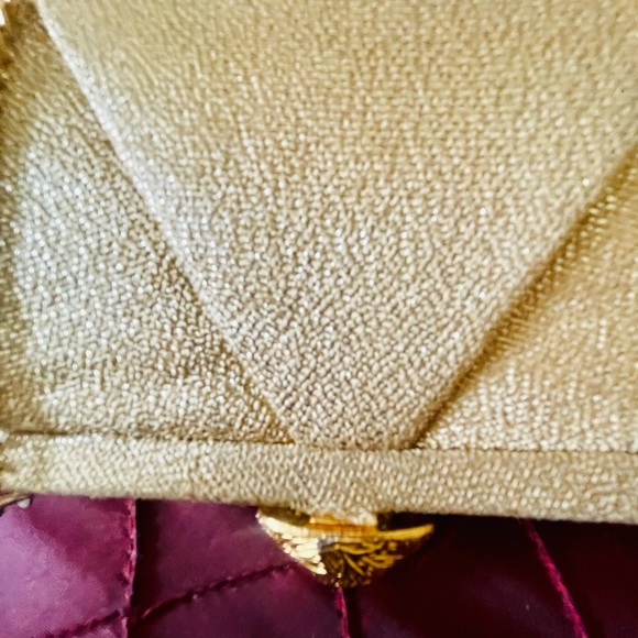 Vintage 60's Clutch evening Handbag in Gold Lame - Picture 3 of 5